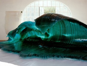 Giant Ocean Waves of Wood and Glass by Mario Ceroli
